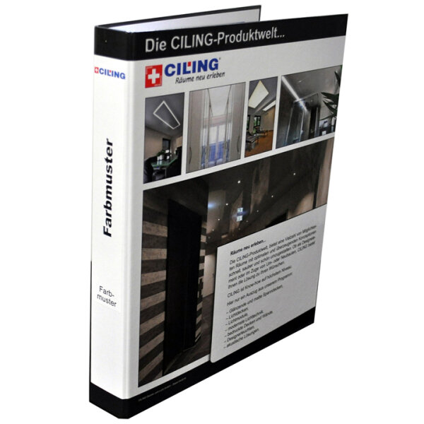 Musterordner, bestückt mit Spanndeckenmuster