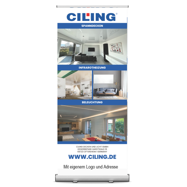 Roll-Up, B = 850 x H = 2000 mm inkl. Transporttasche